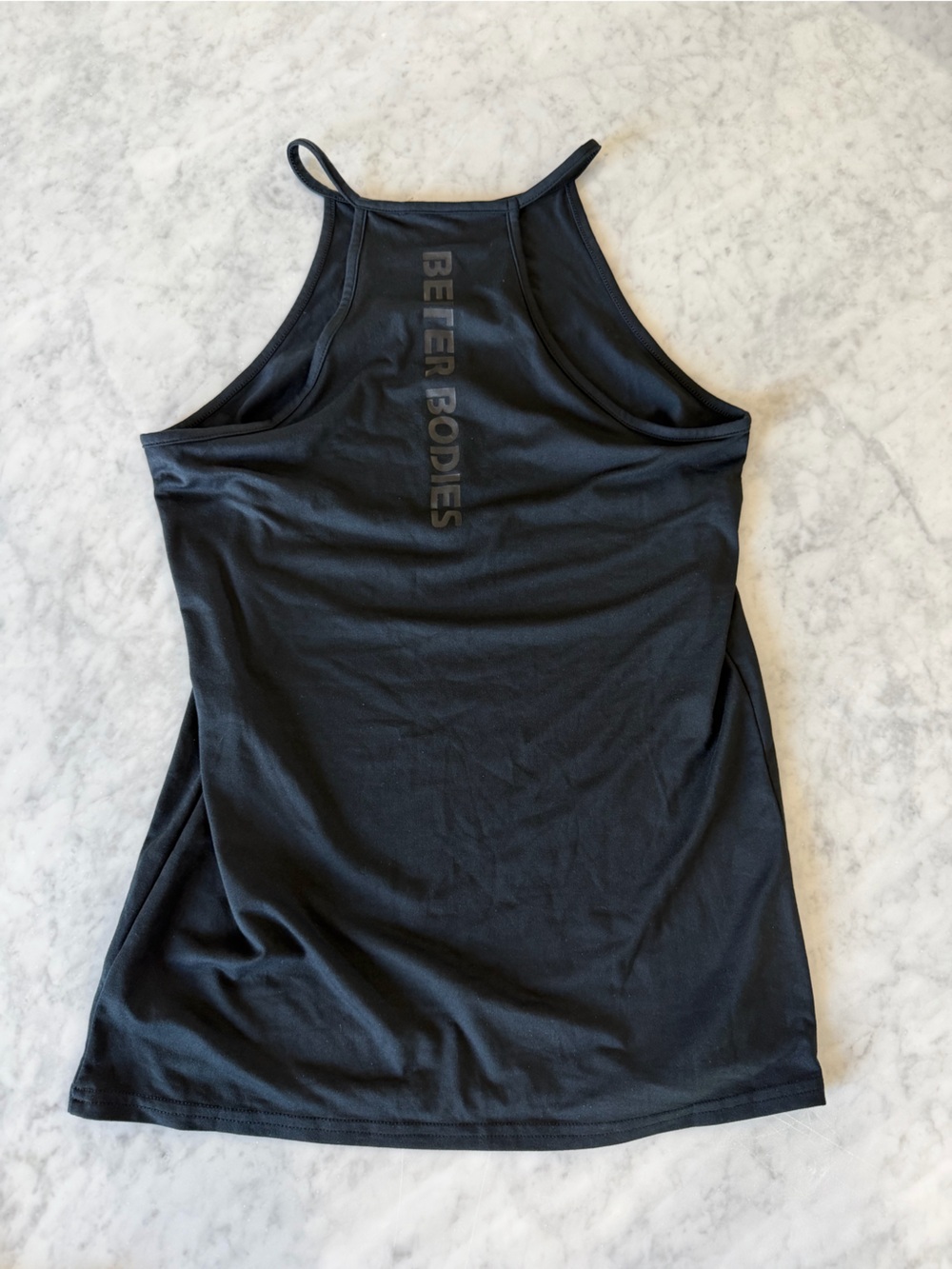 Better Bodies Black Fitted Stretch Tank Top Minimal Athletic Top Size L